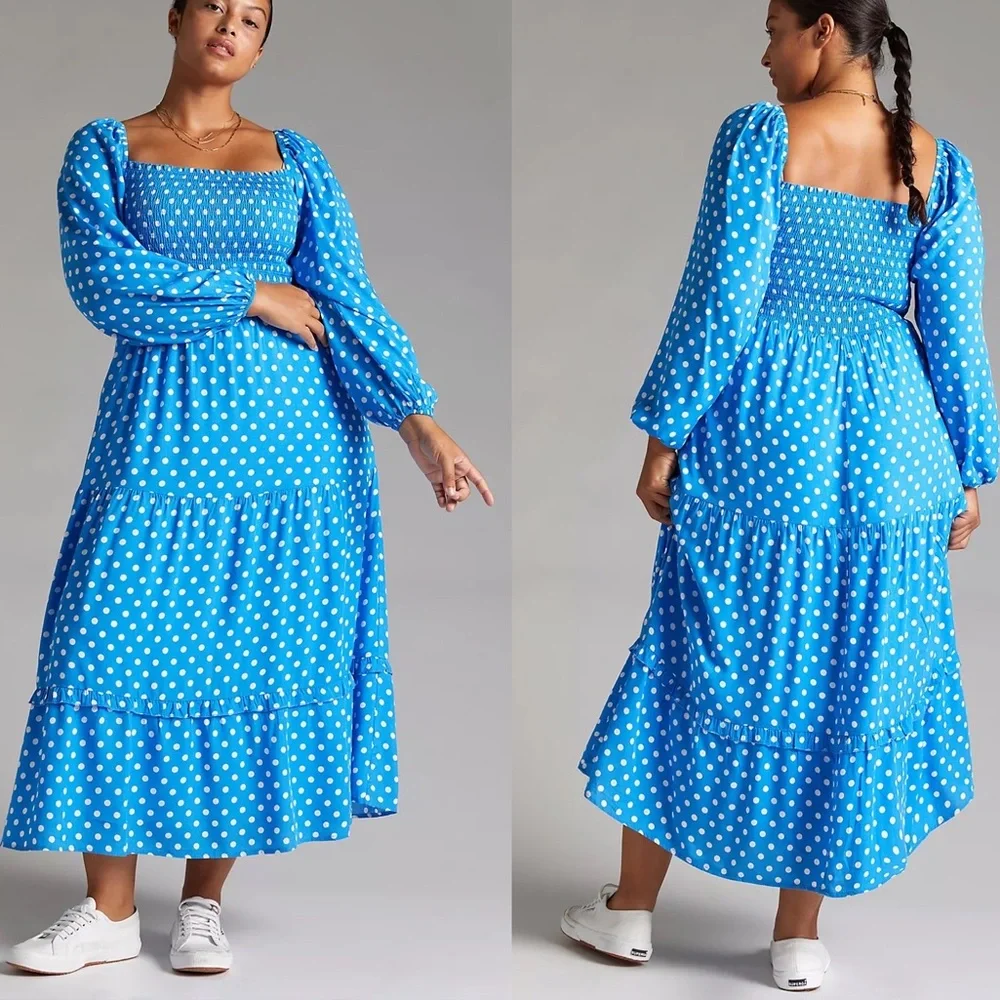 Anthropologie Dolan Laney Maxi Dress Blue NEW - Picture 2 of 12